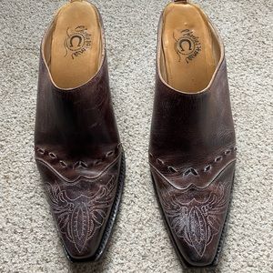 Charlie Horse womens size 7.5 western leather mules